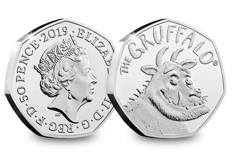 This pair of Royal Mint BU Packs includes both the Gruffalo 50ps issued in 2019 - The Gruffalo and The Gruffalo and The Mouse beautifully presented in a bespoke presentation pack from The Royal Mint.