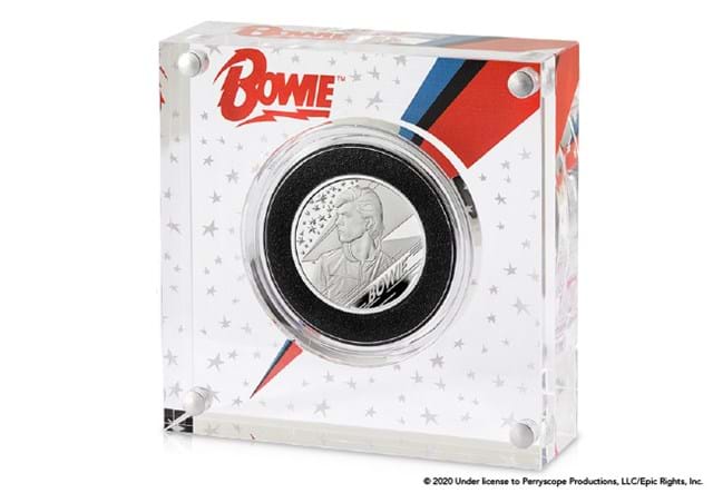 UK 2020 David Bowie Half Ounce Silver Coin in Perspex