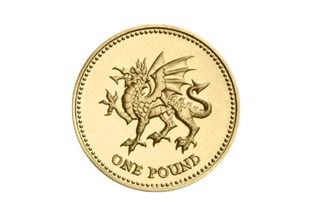 Issued in 1995 and 2000, this uncirculated £1 coin is part of the floral emblem series of £1 coins. Featuring a dragon rampant, this coin represents Wales.