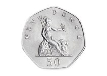 In 1969 the new heptagonical 50 pence coin entered circulation alongside its equivalent - the 10 shilling note.