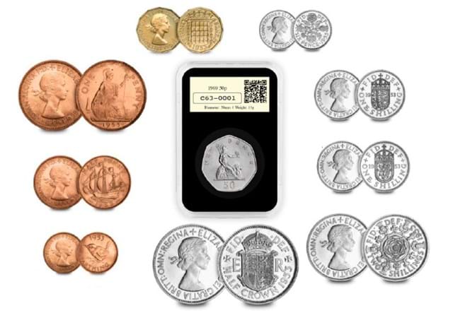 50th Anniversary of Decimalisation DateStamp Collection All Coins Obverse and Reverse with DateStamp Reversae