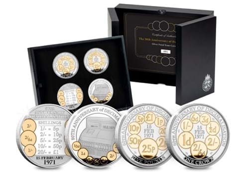 Decimalisation Silver Proof Coin Set All Coins Reverse and in Display Box