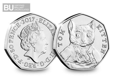 The 2017 Tom Kitten 50p coin has been issued to celebrate one of Beatrix Potter's most loved children's tales, 'The tale of Tom Kitten'.