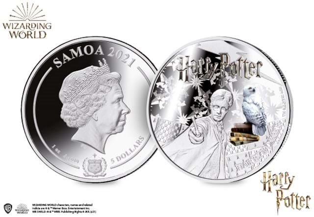 2021 Harry Potter Silver Proof 1oz Three Coin Set Harry both sides