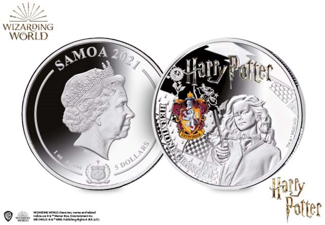 2021 Harry Potter Silver Proof 1oz Three Coin Set Hermione both sides