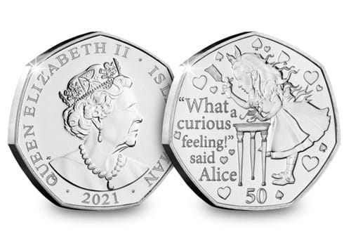 Alice's Adventures in Wonderland BU 50p Coin both sides