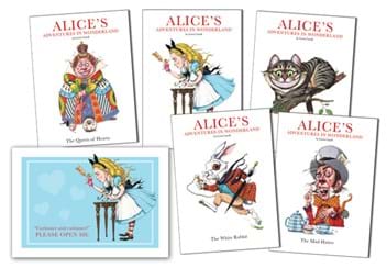Alice's Adventures in Wonderland Silver 50p Set Card Spread