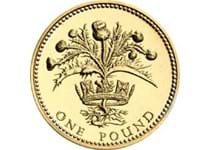 Issued in 1984 and 1989, this circulated £1 coin features the Scottish thistle design on the reverse.