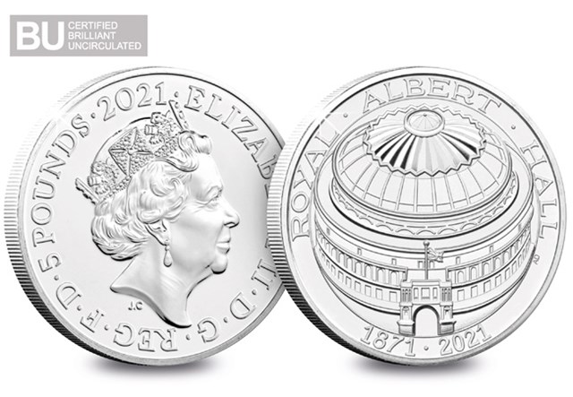 2021 UK Royal Albert Hall CERTIFIED BU £5 both sides with BU logo