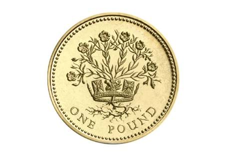 Issued in 1986 and 1991, this circulated £1 coin is part of the floral emblem series of £1 coins. The Flax plant represents Northern Ireland.