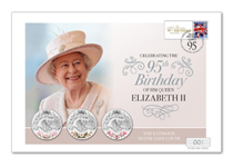 Your QEII 95th Birthday Ultimate Silver Coin Cover presented all 3 coins issued by Jersey, Guernsey and Isle of Man struck from .999 Silver with selective full colour. Limited to 295 collectors.