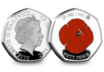 RBL Centenary Heritage Poppy Silver 50p 1921 Obverse and Reverse