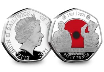 The RBL Centenary Silver Proof 50p Set RAF Obverse and Reverse