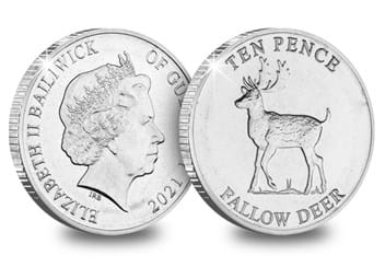 The Woodland Mammals Uncirculated 10p Set Fallow Deer Obverse and Reverse