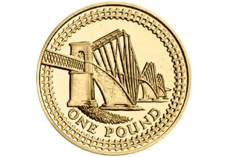 Issued in 2004 as part of the £1 Bridge series. The reverse design features the Forth Railway Bridge to represent Scotland. Circulated quality.