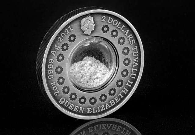 Australia 2021 Tears of the Moon 2oz Silver Antique Coin obverse with blackbackground