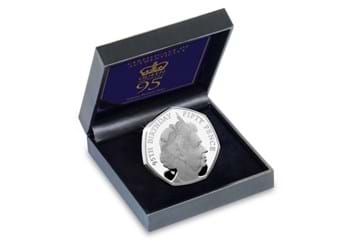 QEII 95th Birthday Silver Proof 50p in Box