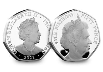 QEII 95th Birthday Silver Proof 50p 2000 Obverse and Reverse