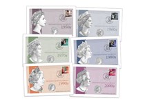 Your Queen's 95th Birthday 50p Coin Cover Collection comprises of 6 covers, featuring the Isle of Man 2021 QEII 95th Birthday BU 50p coins, alongside an Isle of Man 2021 QEII 95th Birthday stamp.