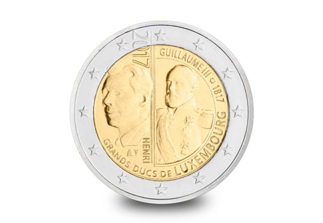 Change Checker Rare Euro Set 2017 Luxembourg 200th Birthday of Wilhelm III 2 Euro reverse