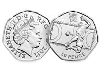 The Handball 50p was issued as part of a series of 29 Olympic 50ps in commemoration of London 2012, with each 50p featuring a different Olympic Sport.
