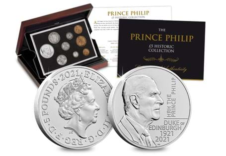 Honouring the life of Prince Philip, this collection includes the UK 2021 BU Prince Philip Memorial £5 alongside a set of coins issued in the year that Prince Philip was born, 1921.