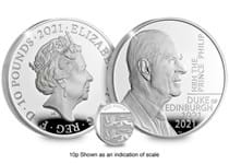 This is the official UK 5oz Silver Proof coin issued by The Royal Mint in memory of the late Duke of Edinburgh. It is struck from 5oz of .999 silver to a proof finish.