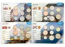 The British Isles pack set includes eight coins from Jersey, Guernsey, Isle of Man and Gibraltar. All coins included have been issued between 1988 - 2017 and are presented in a country themed card.