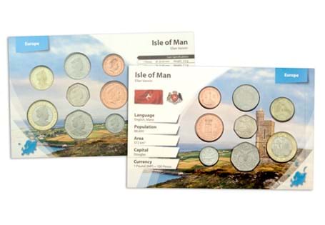 This Isle of Man coin set includes eight coins issued between 2004 - 2017. Your coins come presented in an Isle of Man themed blistercard which includes each coin's specification.