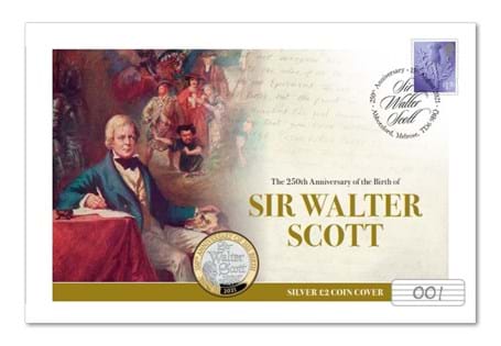 The 250th Birthday of Sir Walter Scott Silver Proof £2 Cover