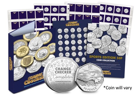 The Sports Edition 50p Collecting Pack includes an official Change Checker album and pages to securely hold all 29 coins. 