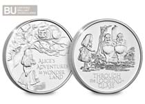 The Wonderland Collection includes the 2021 issued Alice's Adventures in Wonderland BU £5 and the Alice Through the Looking Glass BU £5 from The Royal Mint.