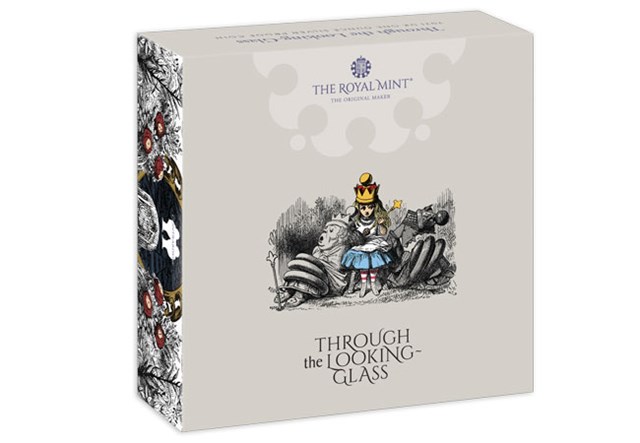 UK 2021 Through the Looking-Glass 1oz Silver Proof Coin front of pack