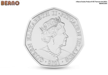 2021 Official Dennis's 70th Anniversary 50p obverse