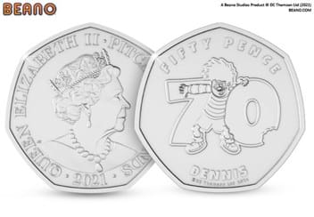 2021 Official Dennis's 70th Anniversary 50p both sides