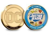 Your DC Justice League Commemorative features the six key logos of the Justice League members in full colour. Struck to a Proof-like finish in bespoke presentation card.