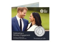 This 2017 BU Pack from the Royal Mint was issued to mark the engagement of Prince Harry and Meghan Markle. Included in the pack is a UK 2017 House of Windsor £5. 