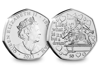 Alice BU 50p Coin Obverse and Reverse