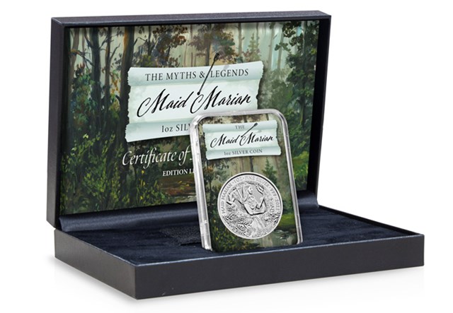 Maid Marian 1oz Silver Coin presentation box