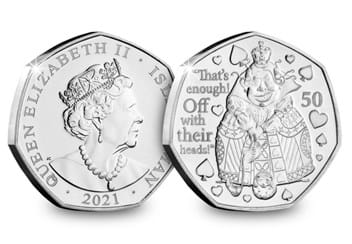 Queen of Hearts BU 50p Obverse and Reverse