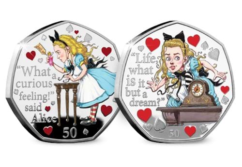 Alice's Adventures Silver Proof 50p Pair Both Reverses