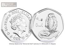 This Owl BU 50p has been issued by the Royal Mint, and is the fifth coin to be issued in the series to celebrate Winnie the Pooh.