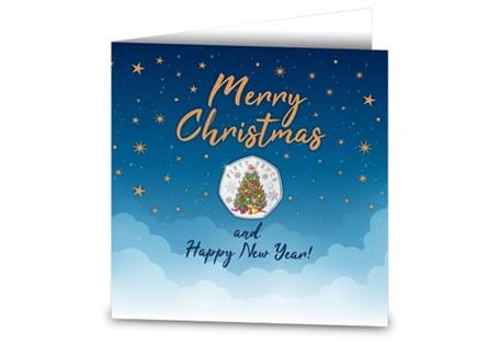 Featuring the 2021 Guernsey 'Christmas Tree' BU 50p coin in colour, this limited edition Christmas Card is blank inside to write your personal message.