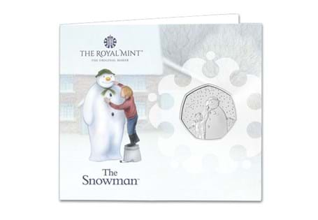 This card features the official 2021 Snowman 50p issued by The Royal Mint. It has been struck to a Brilliant Uncirculated finish and comes presented in stylish greetings card from The Royal Mint.