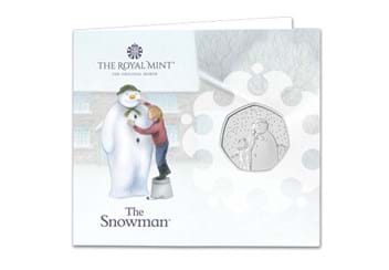 UK 2021 The Snowman 50p BU Christmas Card front