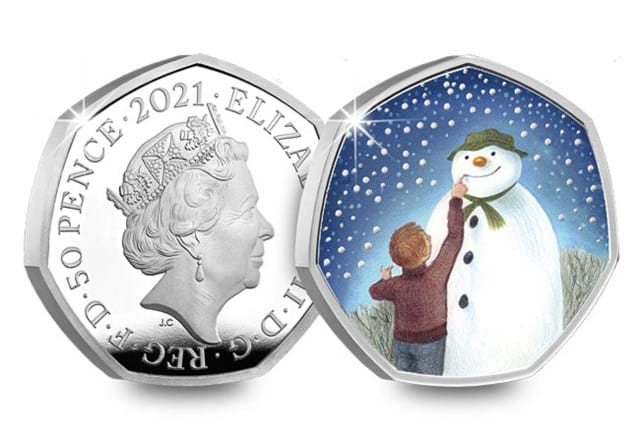 UK 2021 The Snowman Silver Proof 50p Coin Obverse and Reverse