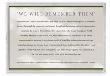 The Remembrance Day Collectors Frame information