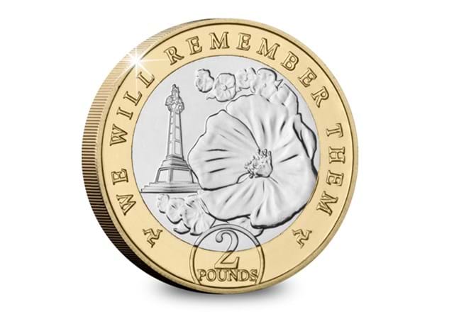 National War Memorial 2021 Isle of Man Poppy BU £2 Coin Reverse