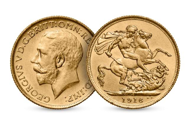 The World War One Sovereign Obverse and Reverse