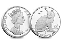 The Isle of Man New York Cat Crown was issued in 1990 as part of the 1988 — 2016 Isle of Man coin series which featured furry felines.